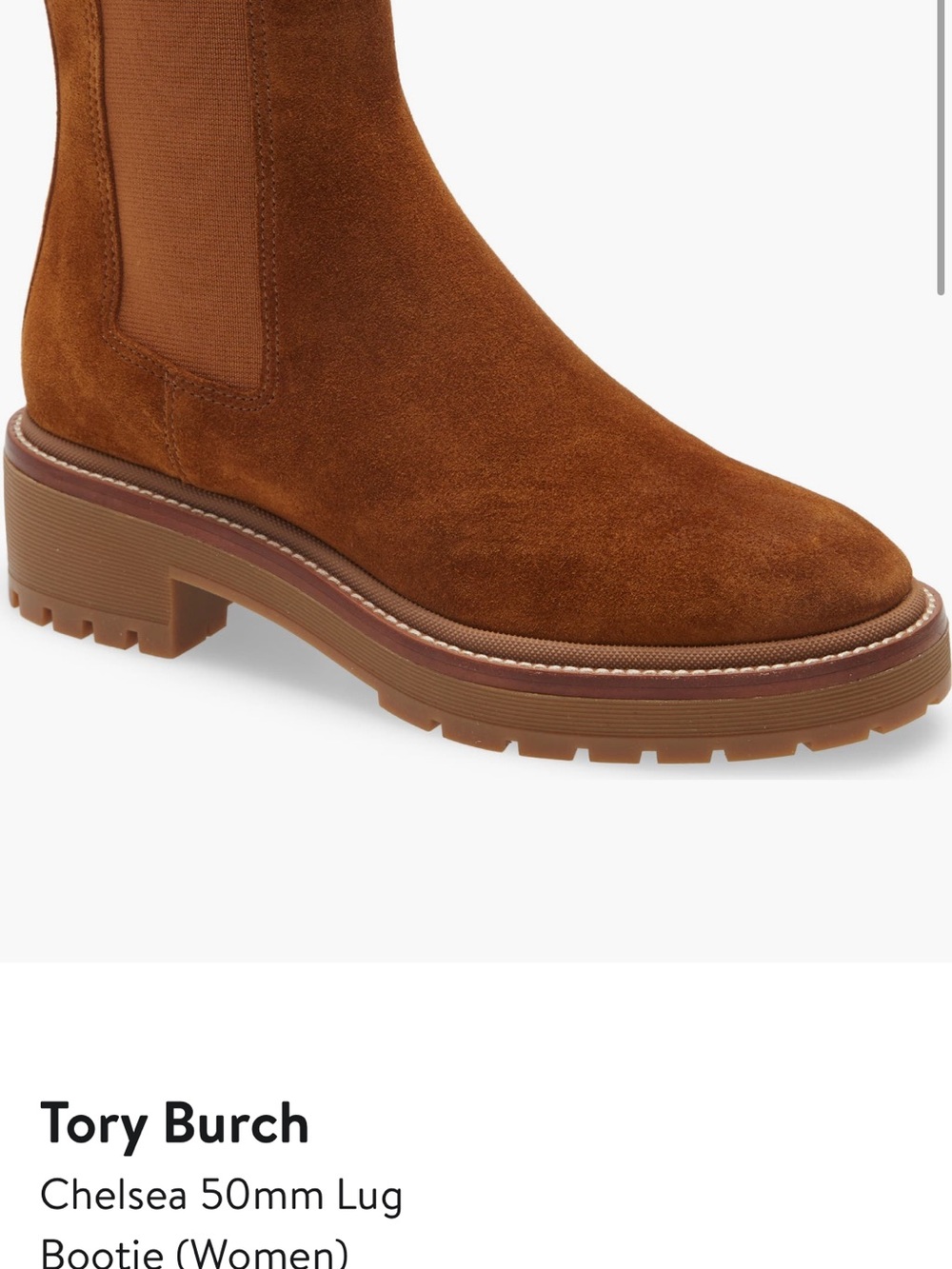 Tory Burch Chestnut Suede Chelsea Booties